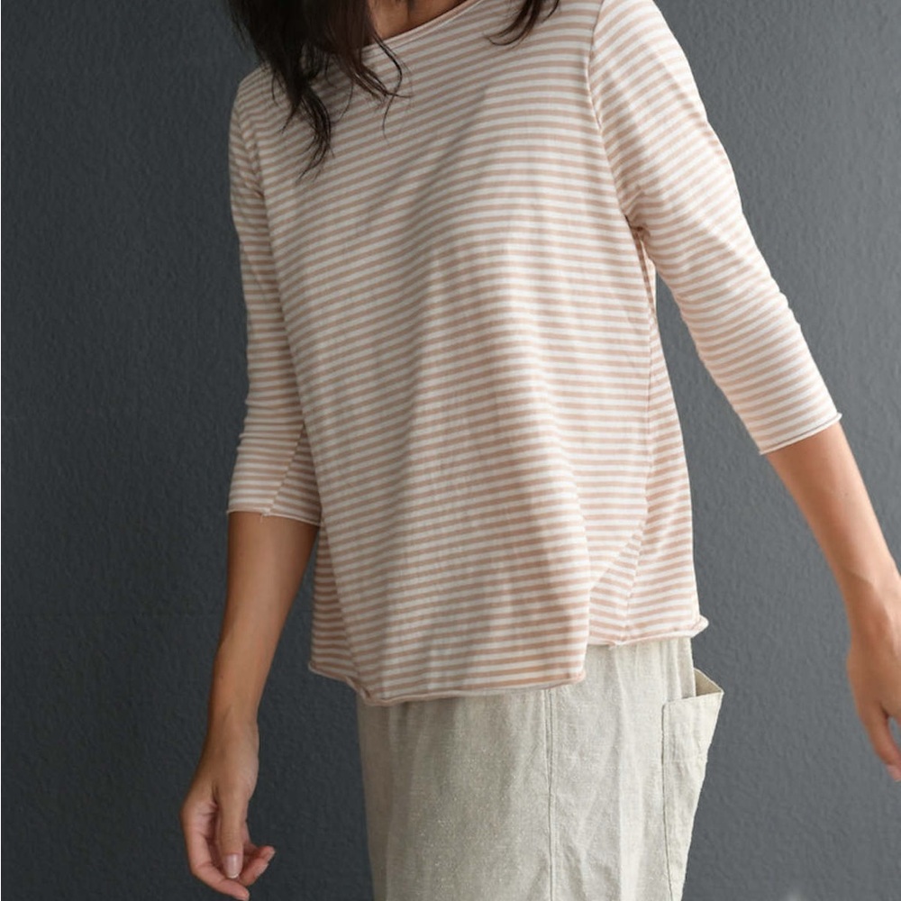 Labo Art Maglia Jeppe striped 3/4 sleeve cotton